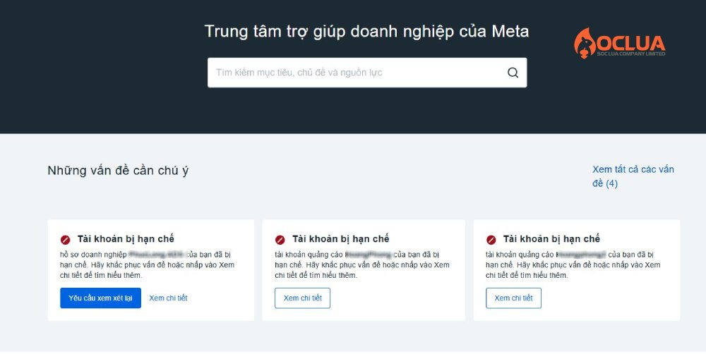 Trung tâm trợ giúp doanh nghiệp facebook của meta