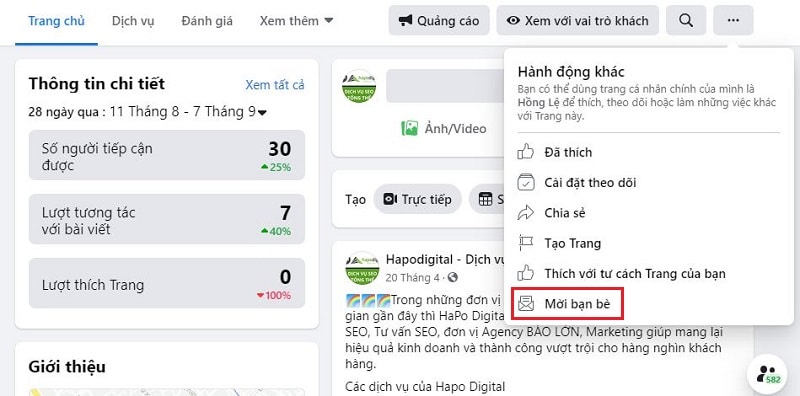 Tối ưu trang để lượng người theo dõi Facebook tăng lên trên trang web